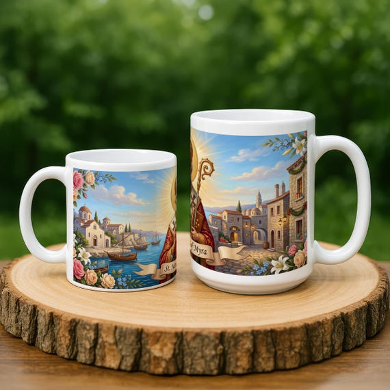 St. Nicholas of Myra Coffee Mug, Catholic Bishop Saint Mug, Priest & Confirmation Gift