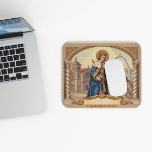 Saint Louis IX Mouse Pad, Catholic Desk Accessory, Traditional Royal Saint image 4