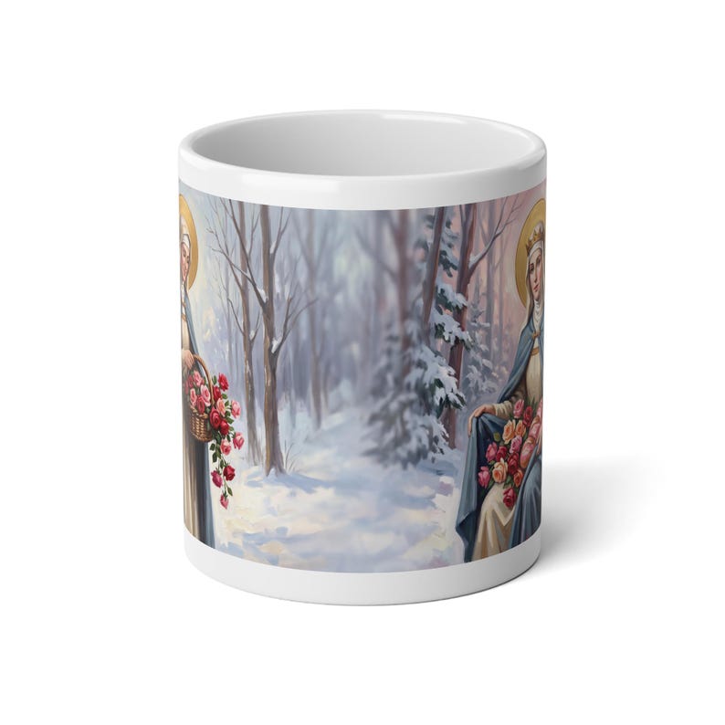 Saint Elizabeth of Hungary Jumbo Coffee Mug, Hospital Worker Gift, Charity Saint image 2