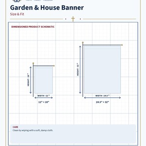 Size and fit chart for the Advent garden flag