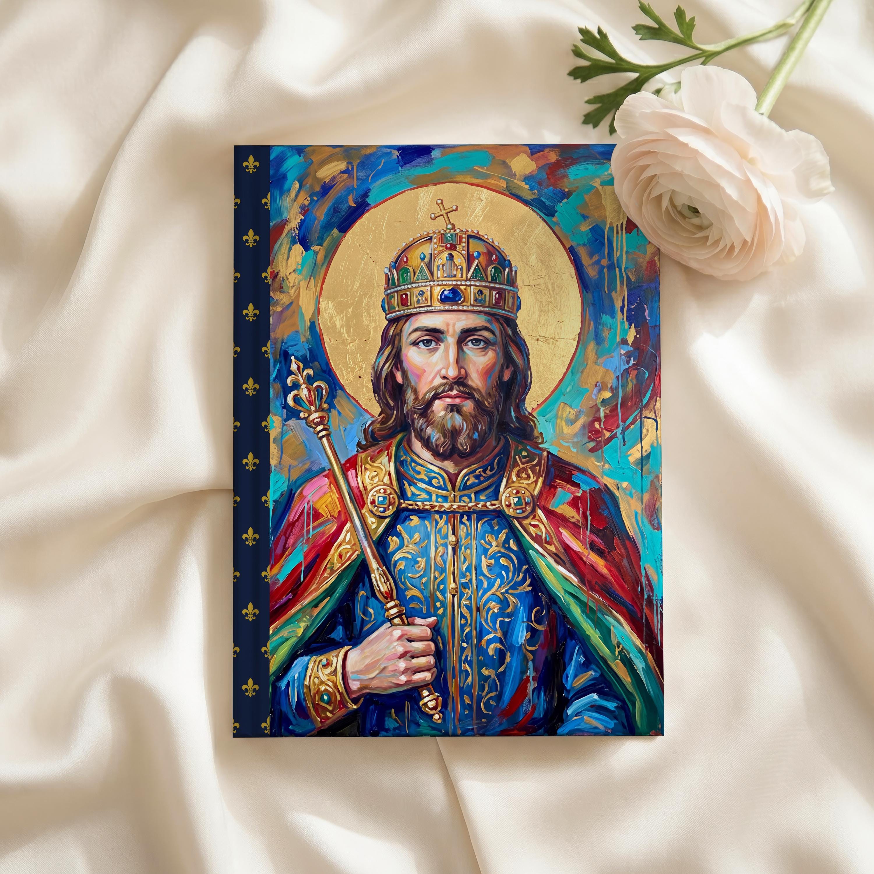 St. Stephen of Hungary Journal, Catholic Prayer Notebook, Saint Devotional Lined