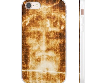 Shroud of Turin Phone Case, Holy Face of Jesus Catholic Gift, Flexi TPU iPhone Android Case for Dad or Pastor