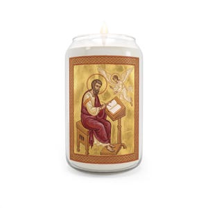 Saint Matthew Apostle Scented Soy Candle, Catholic Devotional Gift, Evangelist Feast Day Home Prayer Candle image 2