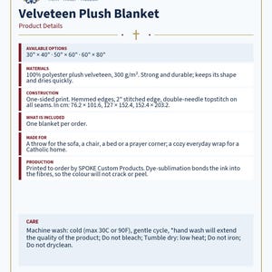 Product details card for the Christmas plush blanket