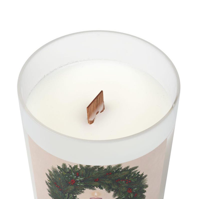View of First Sunday of Advent frosted glass candle