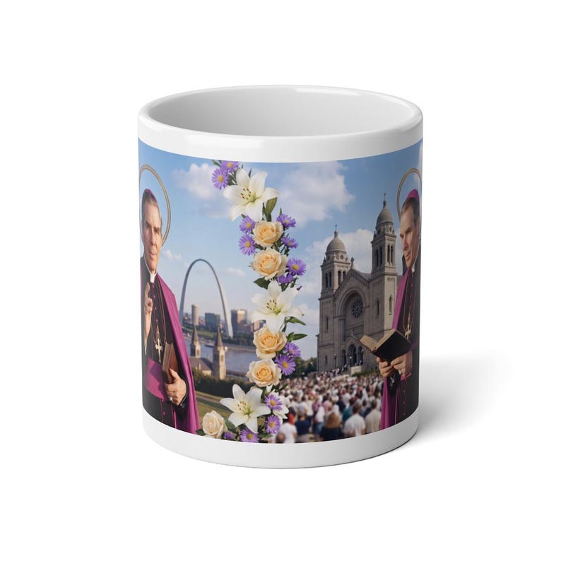 Blessed Fulton Sheen Jumbo Coffee Mug, Large Catholic Gift for Priest, Apologist, or Dad image 2