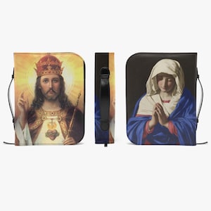 Jesus Christus der König und die Jungfrau Maria Bibelhülle - katholisches christliches Geschenk