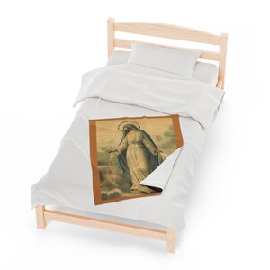 Jungfrau Maria Antike Heilige Karte (USA) Plüsch Decke Samt Katholisch Christliches Geschenk Bild 8