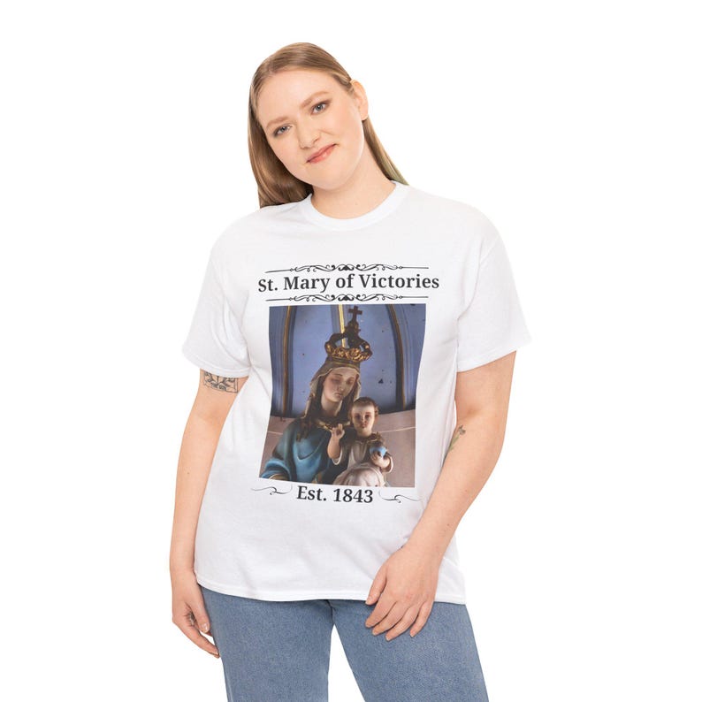 St. Mary of Victories T-Shirt, Catholic Church Gift, Historic St. Louis Parish Tee image 4