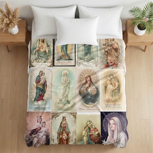 Marien-Andachtsdecke mit Heiligenbild, katholisches Geschenk für Mama oder Oma, Marien-Andachtsdecke