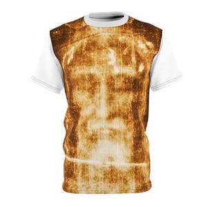 Shroud of Turin Shirt, Face of Jesus Catholic T-Shirt, Sacred Art Tee, Christian Gift for Dad image 1