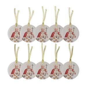 Adorno de cristal de Juan Pablo II, decoración navideña católica, regalo devocional papal imagen 14