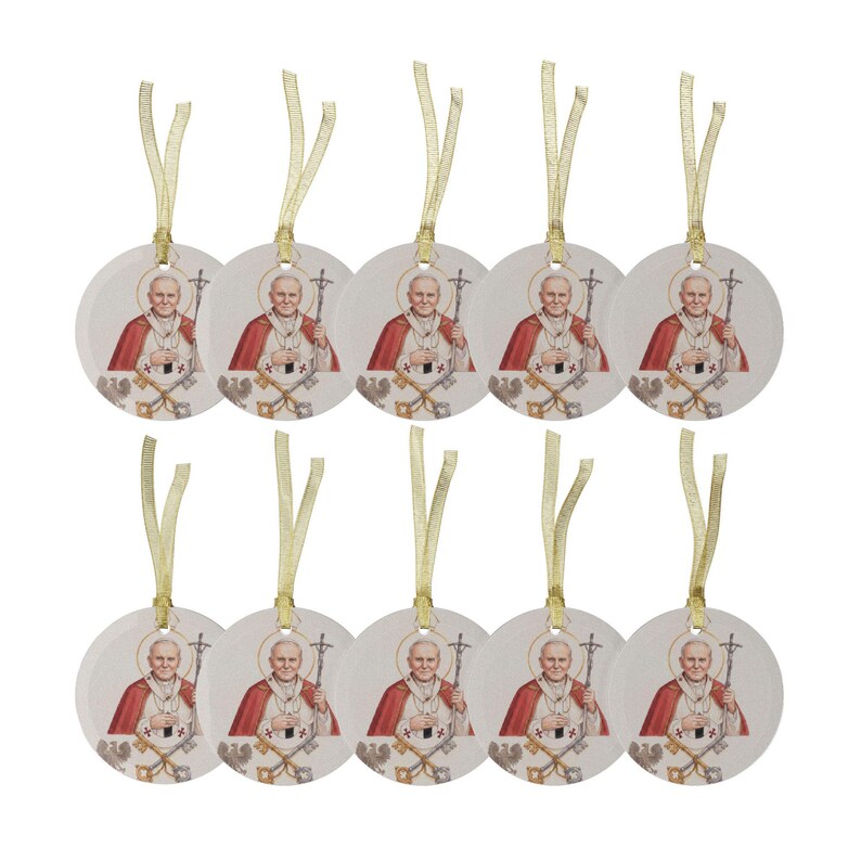 Adorno de cristal de Juan Pablo II, decoración navideña católica, regalo devocional papal imagen 14
