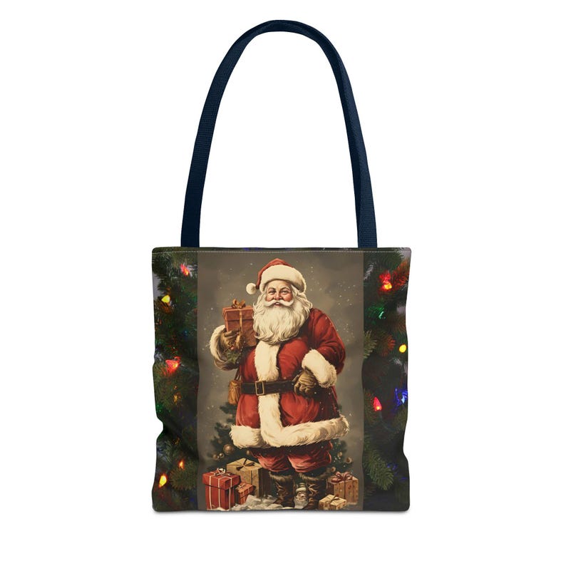 Old Fashioned Santa Claus Tote Bag, Traditional Catholic Christmas Gift, Vintage St. Nicholas Bag for Mom or Dad image 5