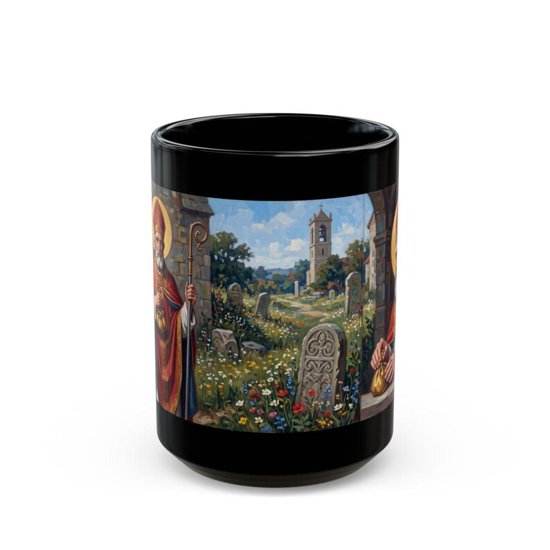 Photograph of St. Nicholas black mug