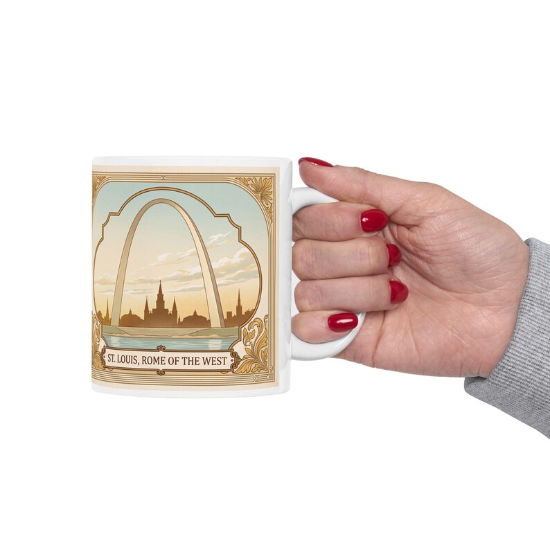 Saint Louis Rome of the West Mug, Catholic King Devotional Coffee Cup, Traditional Sacred Art image 8