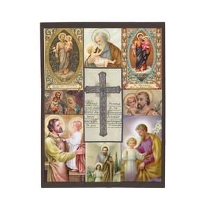 St. Joseph Antique Holy Card Velveteen Plush Blanket | Catholic Devotional Throw image 5