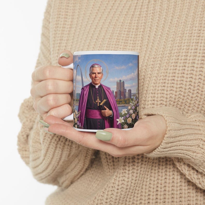 Blessed Fulton Sheen Coffee Mug, Catholic Archbishop Drinkware, Gift for Priest or Catholic Home image 9