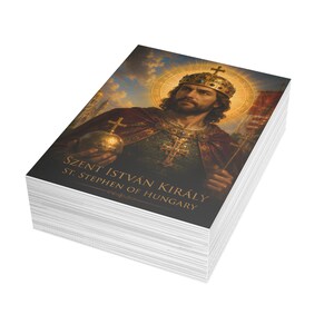 Prayer Card Set, St. Stephen of Hungary, Catholic Devotional Cards for Hungarian Heritage Gift image 16