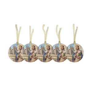 Ornement de Noël en verre représentant Saint Louis IX, cadeau de dévotion catholique image 9