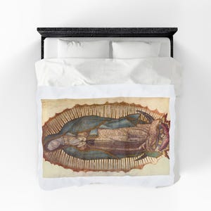 Our Lady of Guadalupe Velveteen Plush Throw Blanket | Catholic Virgin Mary Gift image 2