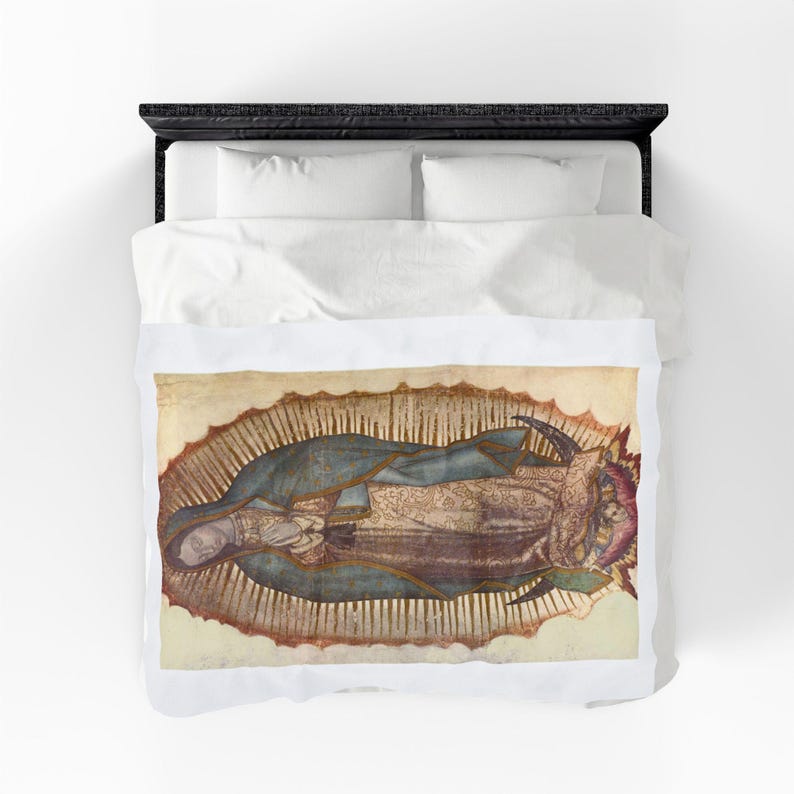 Our Lady of Guadalupe Velveteen Plush Throw Blanket | Catholic Virgin Mary Gift image 2