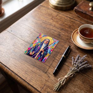 Saint Monica Note Cards, Catholic Devotional Stationery, Blank Inside