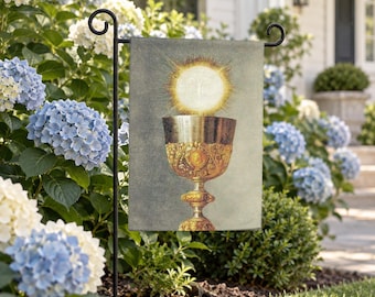 Bandiera da giardino cattolica della Santa Eucaristia, stendardo per esterni del Santissimo Sacramento, decorazione cattolica per la casa, regalo di fede