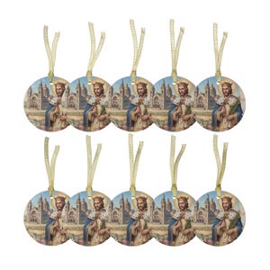 Ornement de Noël en verre représentant Saint Louis IX, cadeau de dévotion catholique image 14
