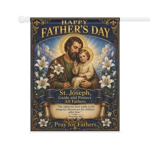 Drapeau de jardin Saint Joseph, cadeau pour la fête des pères catholique, bannière de dévotion extérieure pour la maison catholique image 8