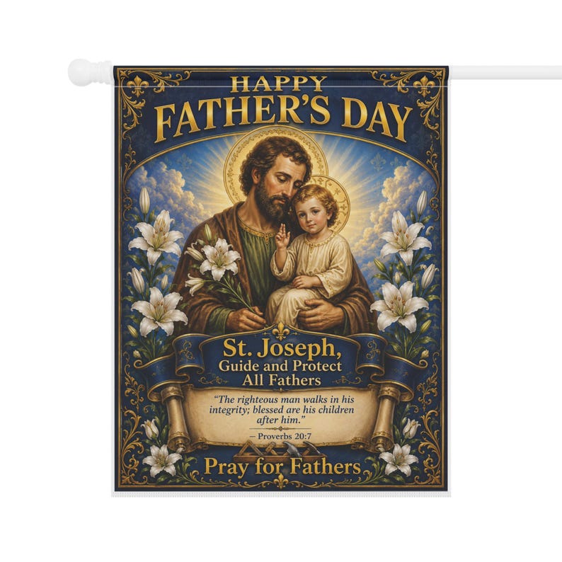 Drapeau de jardin Saint Joseph, cadeau pour la fête des pères catholique, bannière de dévotion extérieure pour la maison catholique image 8