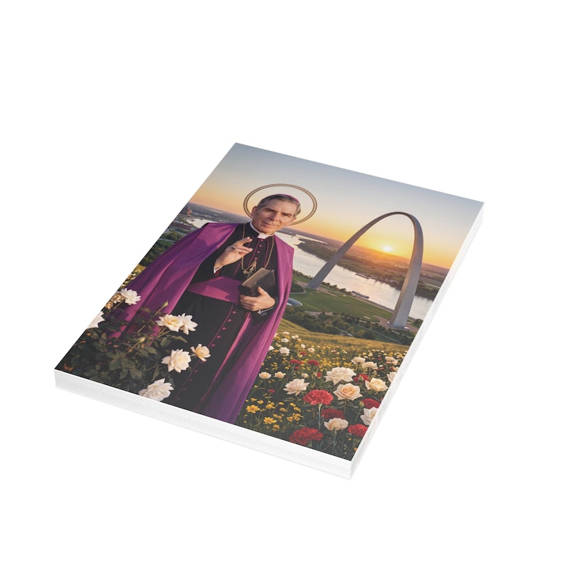 Blessed Fulton Sheen Note Cards, Catholic Writing Set, Blank Stationery for Priest or Confirmation Gift image 4