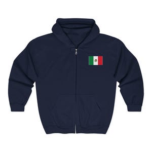 Our Lady of Guadalupe Full Zip Hoodie, Mexican Flag Catholic Sweatshirt, Marian Gift for Him or Her image 7
