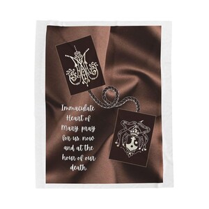 Immaculate Heart of Mary Blanket, Catholic Prayer Throw for Marian Devotion, Blessed Mother Gift image 7