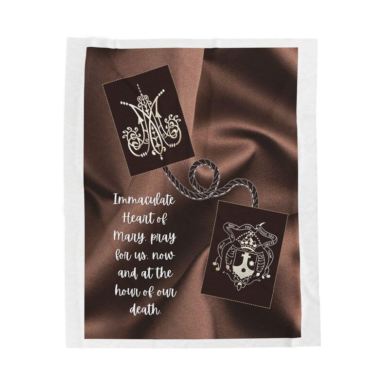 Immaculate Heart of Mary Blanket, Catholic Prayer Throw for Marian Devotion, Blessed Mother Gift image 7