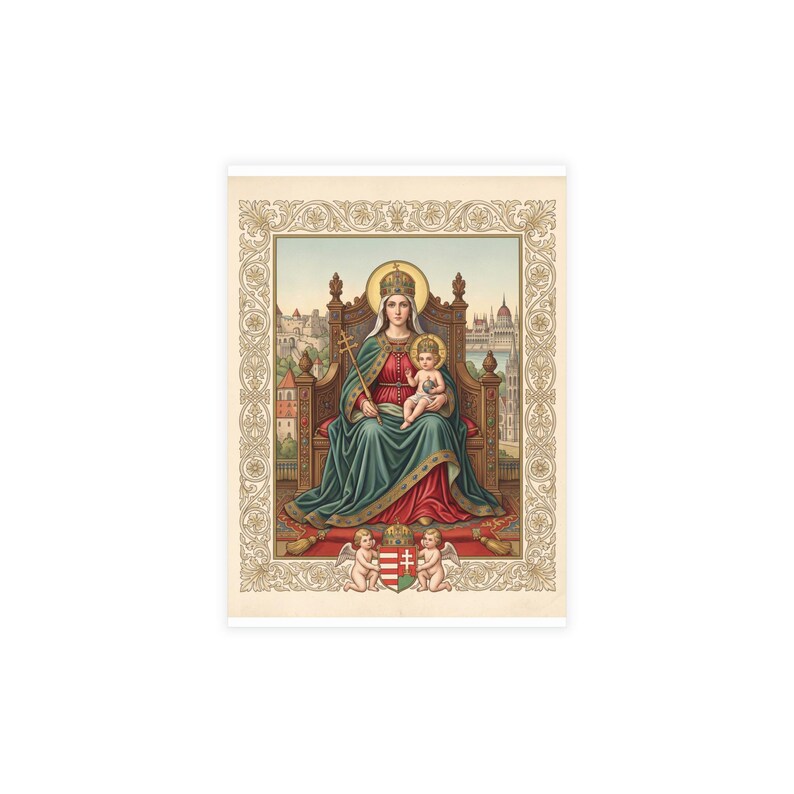 Our Lady of Hungary Note Cards with Envelopes, Set of 10/30/50, Marian Stationery image 1