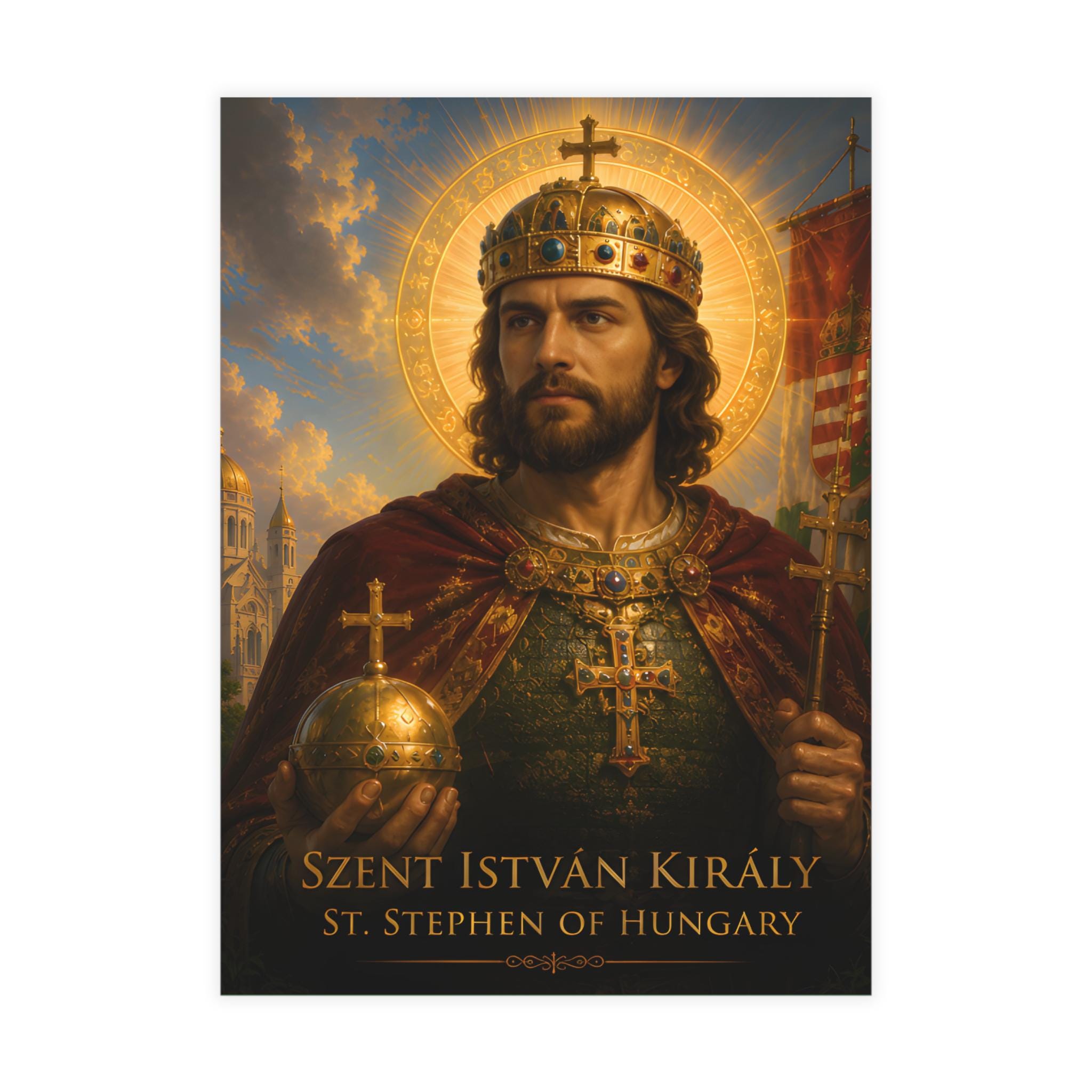 Prayer Card Set, St. Stephen of Hungary, Catholic Devotional Cards for Hungarian Heritage Gift