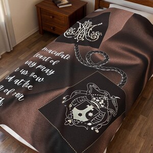 Immaculate Heart of Mary Blanket, Catholic Prayer Throw for Marian Devotion, Blessed Mother Gift image 3
