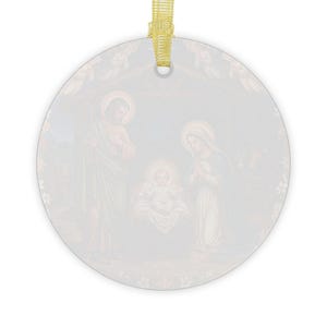Holy Family Glass Ornament, Catholic Christmas Tree Decor, Nativity Gift for Grandparent Godparent Teacher image 12