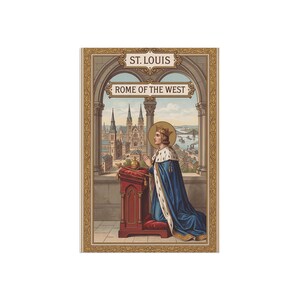 Saint Louis Rome of the West Garden Flag, Traditional Catholic Outdoor Banner, Devotional Royal Saint Decor image 4