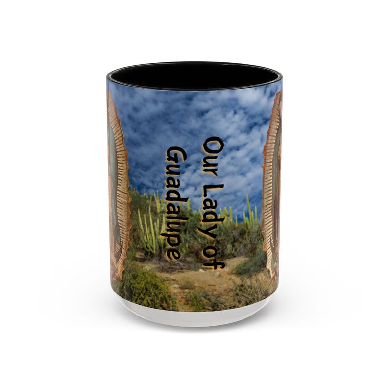 Our Lady of Guadalupe Mug, Catholic Gift for Mom, Marian Devotional Coffee Mug image 2