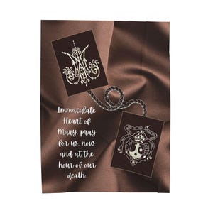 Immaculate Heart of Mary Blanket, Catholic Prayer Throw for Marian Devotion, Blessed Mother Gift image 10
