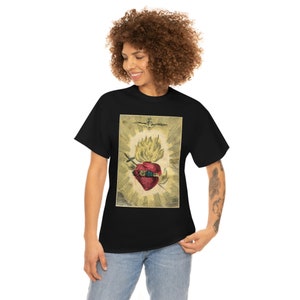 Jesus T-Shirt, Sacred Heart T-Shirt, Sacred Heart, Devotional Shirt, Catholic T-Shirt, Religious Gift, Christian T-Shirt