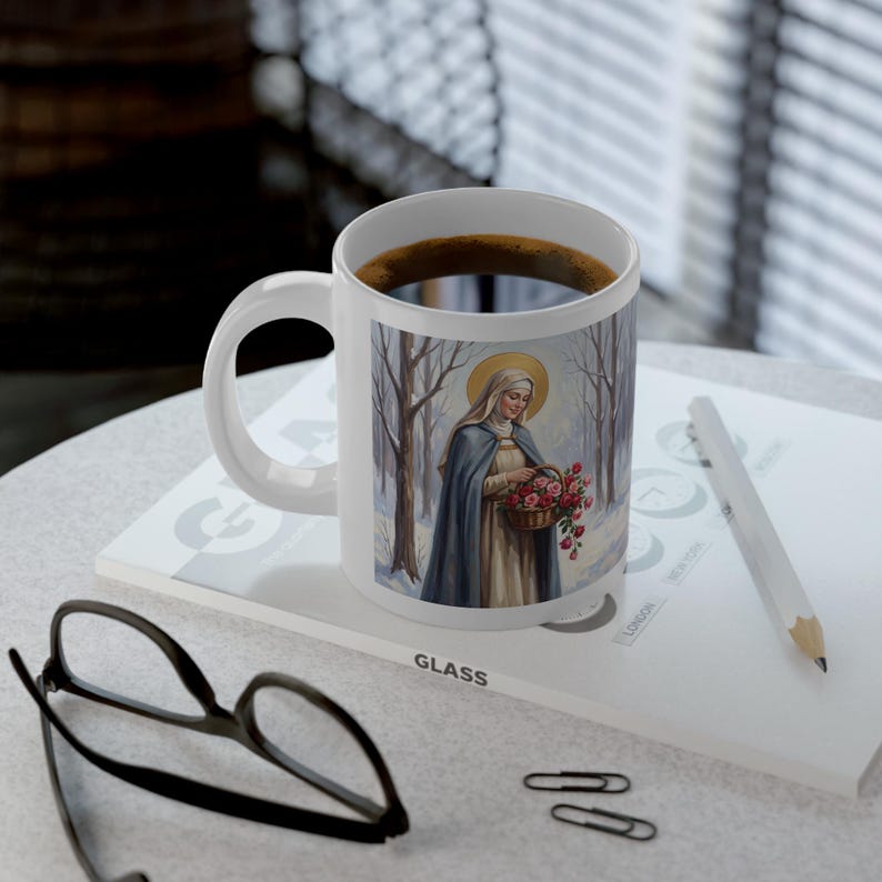 Saint Elizabeth of Hungary Jumbo Coffee Mug, Hospital Worker Gift, Charity Saint image 6