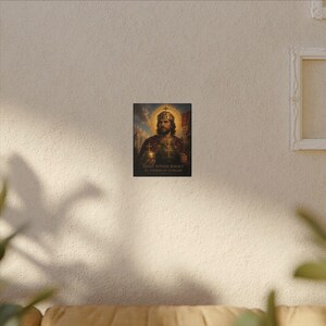 Arte mural católico húngaro, impresión en lienzo de San Esteban de Hungría, regalo de arte sacro para el hogar católico. imagen 3