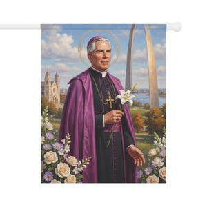 Fulton Sheen Garden Flag, Catholic Outdoor Yard Banner, Blessed Fulton Sheen Evangelization Decor image 6