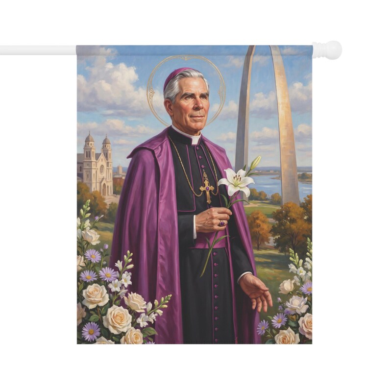 Fulton Sheen Garden Flag, Catholic Outdoor Yard Banner, Blessed Fulton Sheen Evangelization Decor image 6