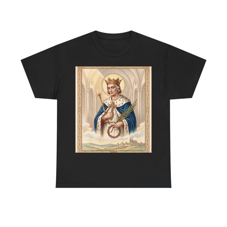 Immaculate Heart of Mary T-Shirt, Catholic Devotional Tee, St. Louis Patroness Gift image 2