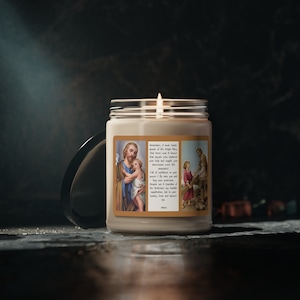 Vela de oración de San José Santa Devoción Santa Votiva Papá Mamá Abuelo Sacerdote Regalo Perfumado Soja Católica Memorare Tradicional
