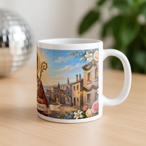 View of St. Nicholas ceramic mug